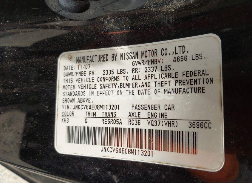 Photo 9 of 2008 Infiniti G37 JOURNEY (VIN JNKCV64E08M113201)