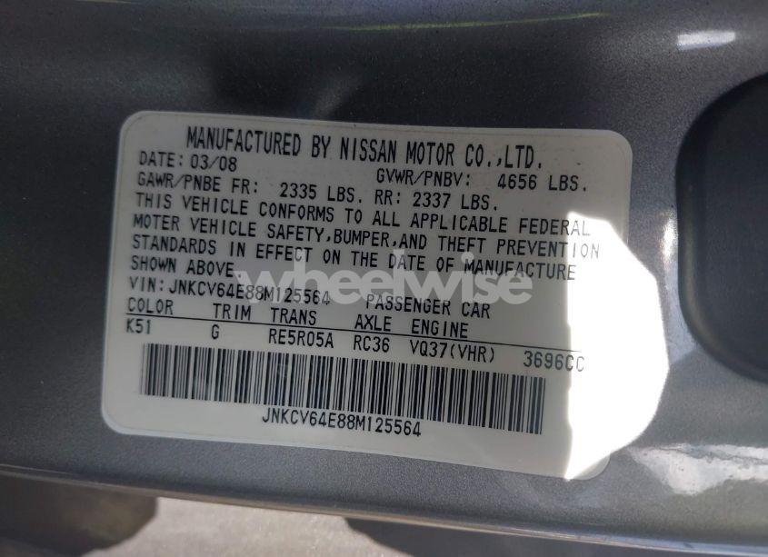 Photo 9 of 2008 Infiniti G37 JOURNEY (VIN JNKCV64E88M125564)