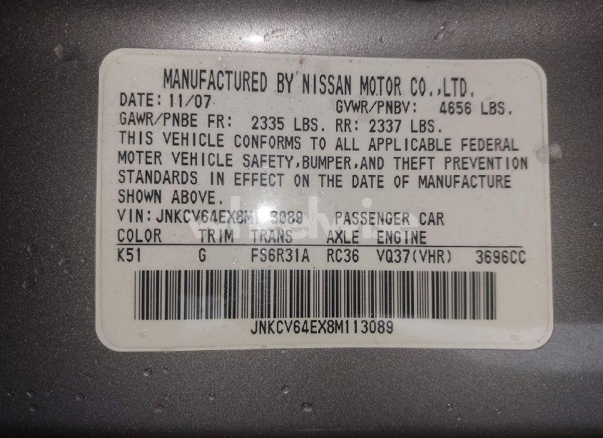 Photo 9 of 2008 Infiniti G37 SPORT (VIN JNKCV64EX8M113089)