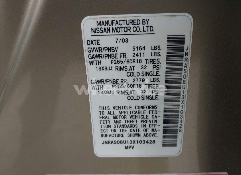 Photo 9 of 2003 Infiniti Fx35 N/A (VIN JNRAS08U13X103428)