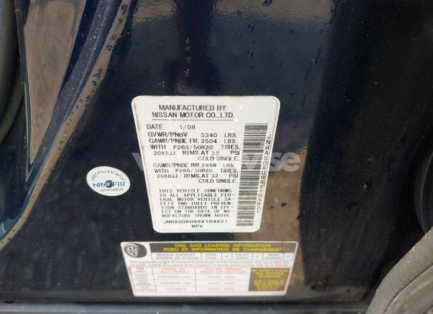 Photo 9 of 2008 Infiniti Fx35 N/A (VIN JNRAS08U98X104821)