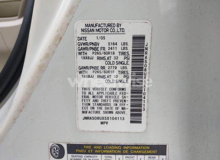 Photo 9 of 2005 Infiniti Fx35 N/A (VIN JNRAS08UX5X104113)