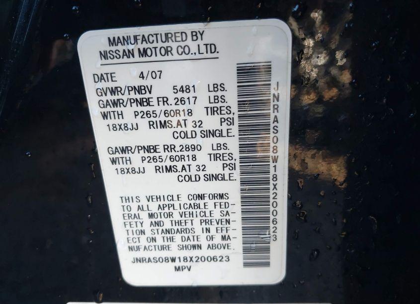 Photo 3 of 2008 Infiniti Fx35 N/A (VIN JNRAS08W18X200623)