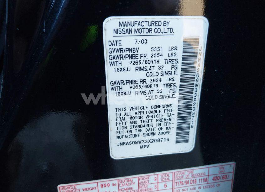 Photo 9 of 2003 Infiniti Fx35 N/A (VIN JNRAS08W33X208716)