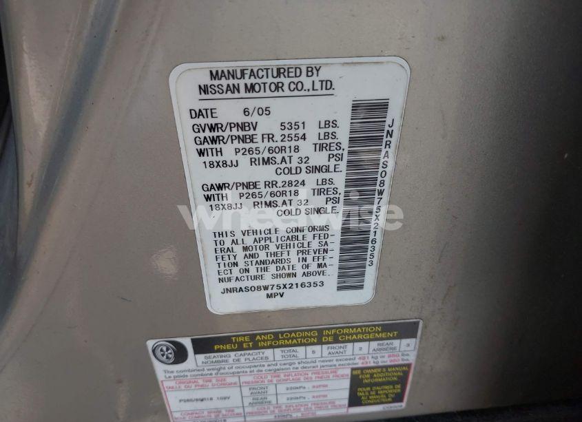 Photo 9 of 2005 Infiniti Fx35 N/A (VIN JNRAS08W75X216353)