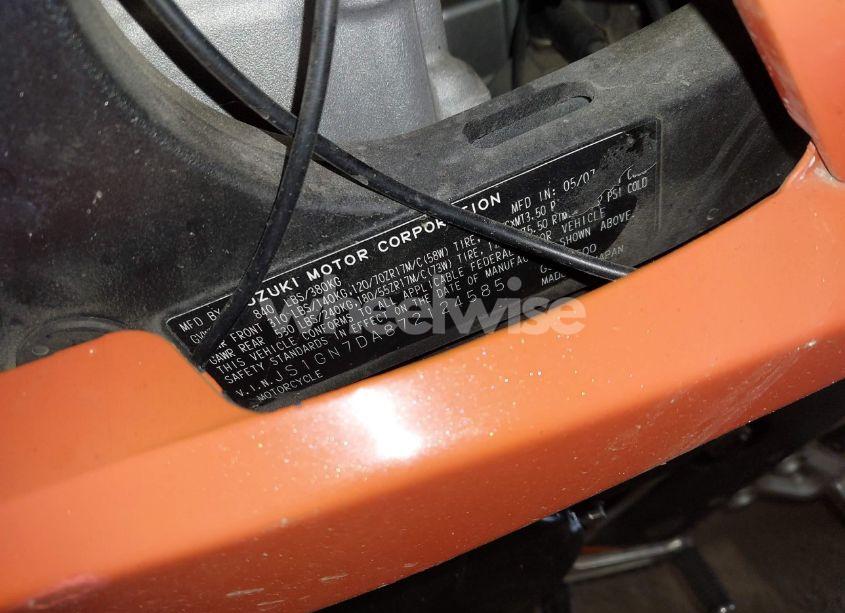 Photo 10 of 2007 Suzuki Gsx-r600 (VIN JS1GN7DA872124585)