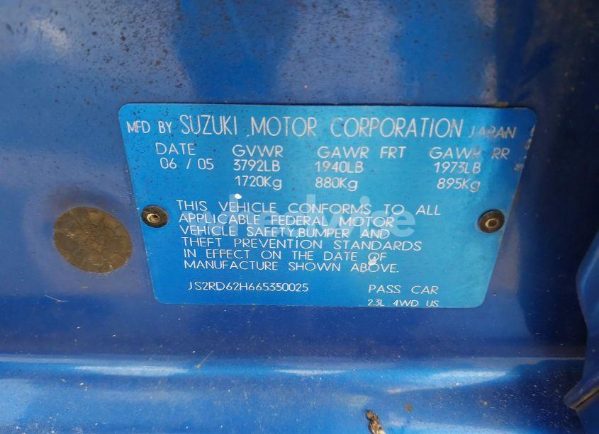 Photo 9 of 2006 Suzuki Aerio SX PREMIUM (VIN JS2RD62H665350025)