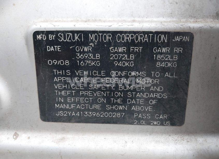 Photo 9 of 2009 Suzuki Sx4 TECHNOLOGY (VIN JS2YA413396200287)