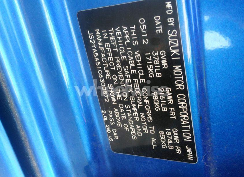 Photo 9 of 2012 Suzuki Sx4 (VIN JS2YA5A51C6300872)