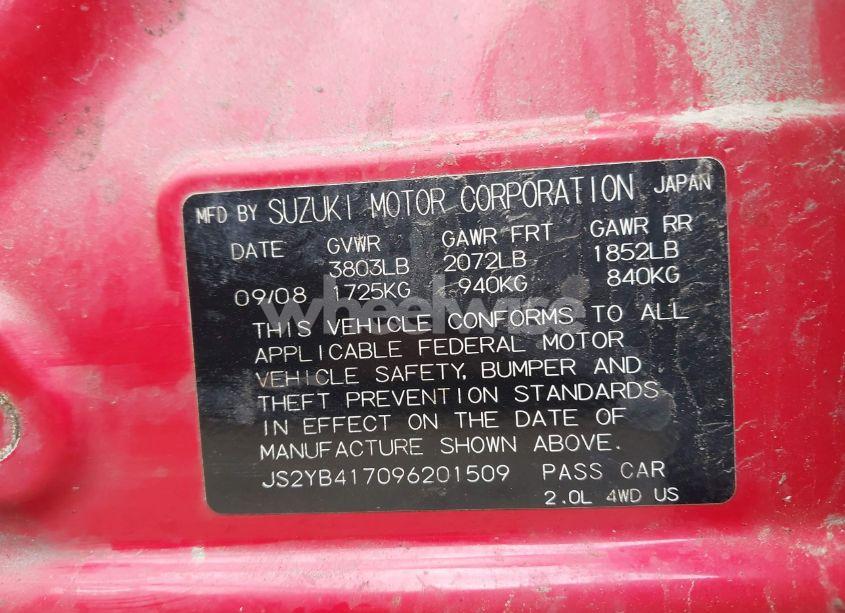 Photo 9 of 2009 Suzuki Sx4 TOURING (VIN JS2YB417096201509)