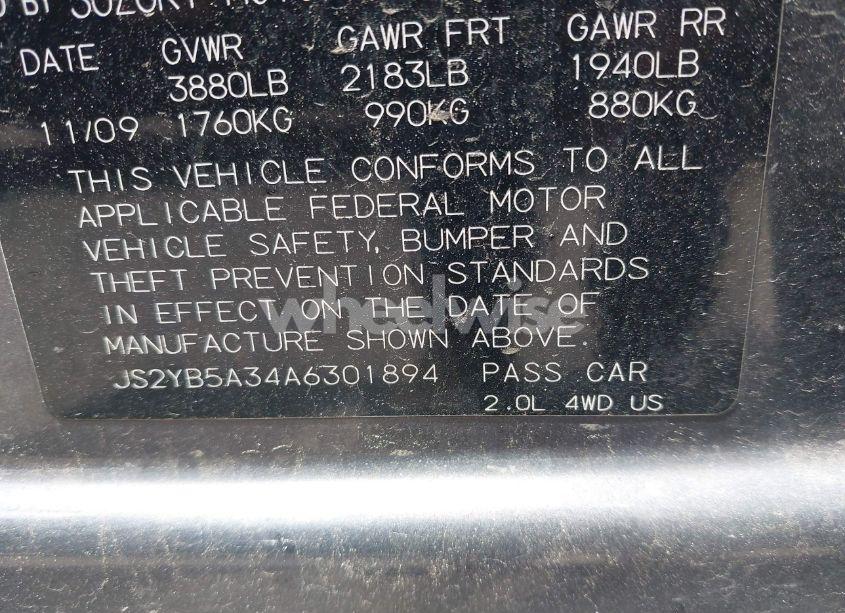 Photo 9 of 2010 Suzuki Sx4 TECHNOLOGY (VIN JS2YB5A34A6301894)