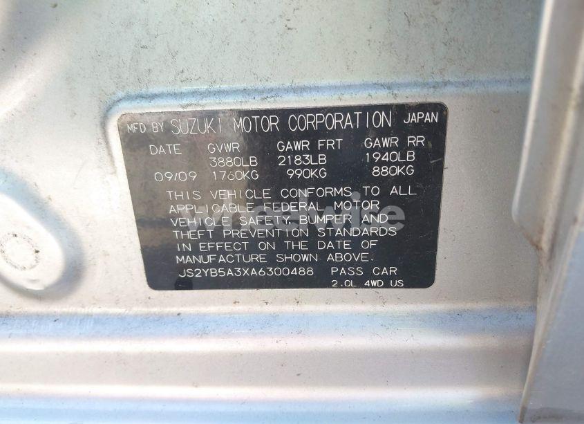 Photo 9 of 2010 Suzuki Sx4 TECHNOLOGY (VIN JS2YB5A3XA6300488)