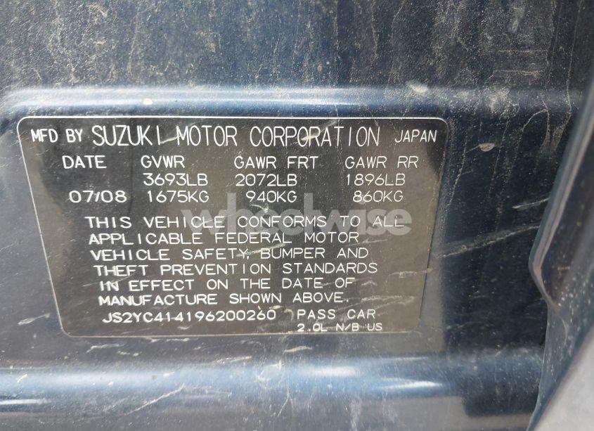 Photo 9 of 2009 Suzuki Sx4 SPORT/SPORT TECHNOLOGY (VIN JS2YC414196200260)