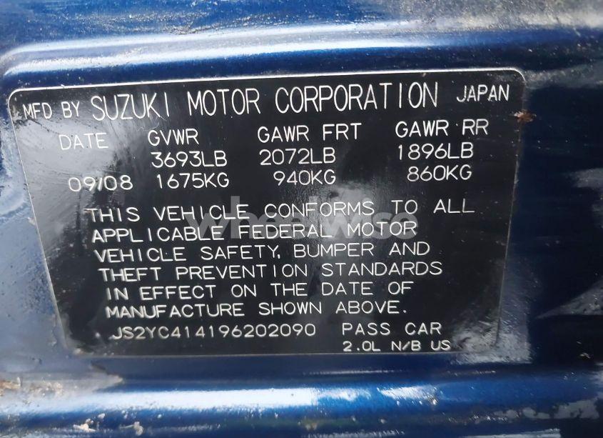 Photo 2 of 2009 Suzuki Sx4 SPORT/SPORT TECHNOLOGY (VIN JS2YC414196202090)