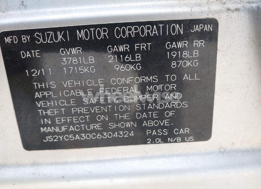 Photo 2 of 2012 Suzuki Sx4 LE/LE POPULAR (VIN JS2YC5A30C6304324)