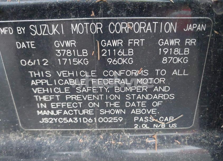 Photo 9 of 2013 Suzuki Sx4 LE/LE POPULAR (VIN JS2YC5A31D6100259)