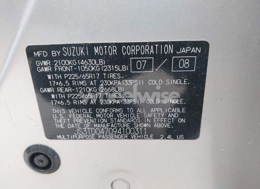 Photo 9 of 2009 Suzuki Grand VITARA LUXURY (VIN JS3TD047094100311)