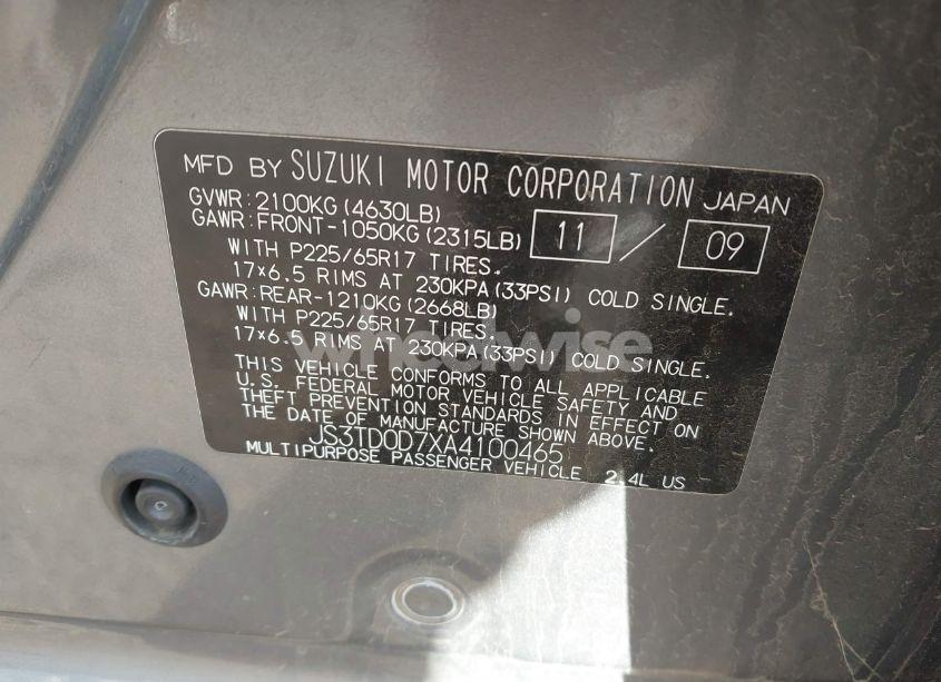 Photo 9 of 2010 Suzuki Grand VITARA LIMITED (VIN JS3TD0D7XA4100465)