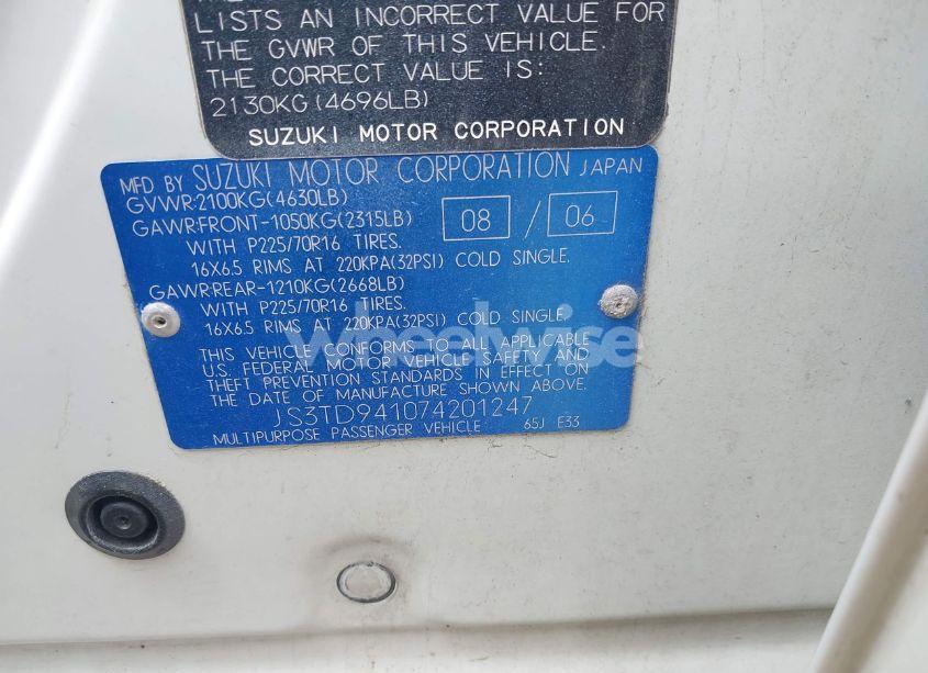 Photo 9 of 2007 Suzuki Grand VITARA (VIN JS3TD941074201247)