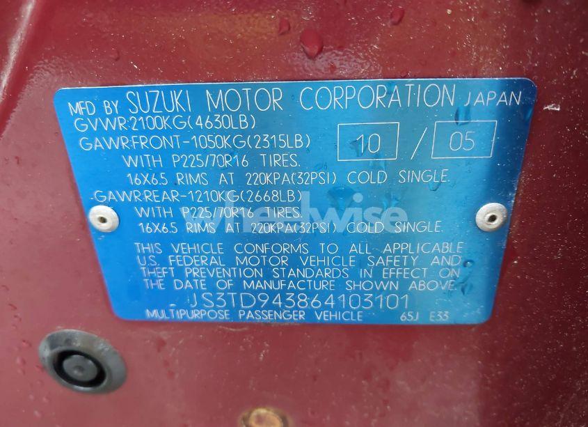 Photo 9 of 2006 Suzuki Grand VITARA PREMIUM (VIN JS3TD943864103101)