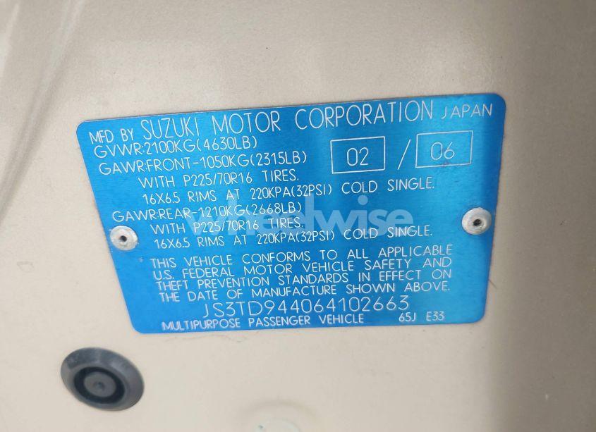 Photo 9 of 2006 Suzuki Grand VITARA XSPORT (VIN JS3TD944064102663)