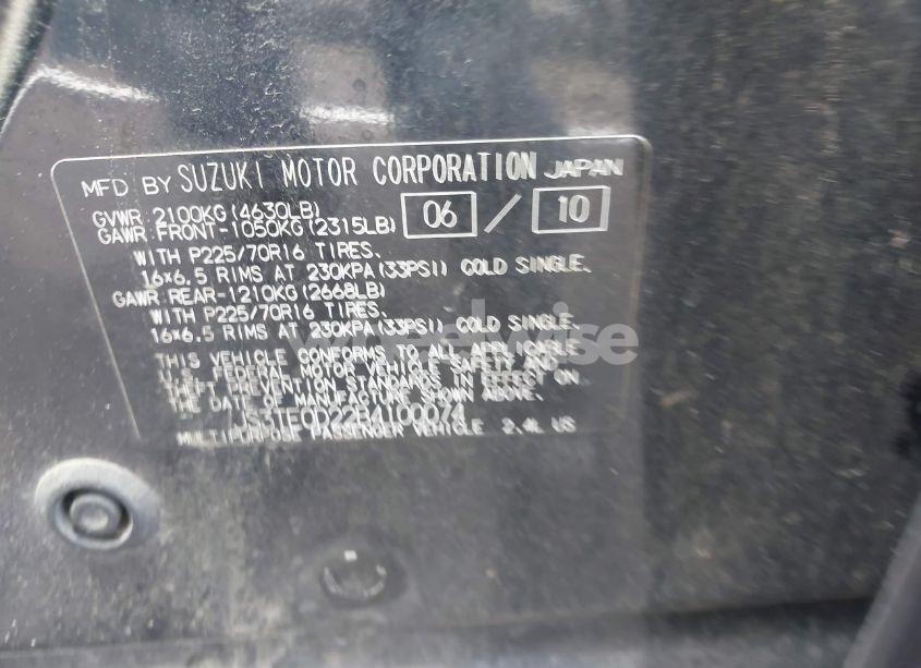 Photo 9 of 2011 Suzuki Grand VITARA PREMIUM (VIN JS3TE0D22B4100074)