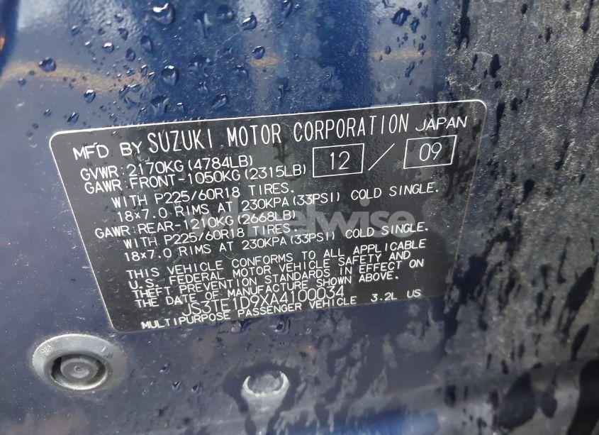 Photo 9 of 2010 Suzuki Grand VITARA LIMITED V6 (VIN JS3TE1D9XA4100034)