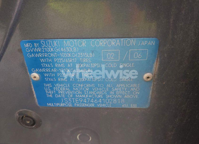 Photo 9 of 2006 Suzuki Grand VITARA LUXURY (VIN JS3TE947464102818)