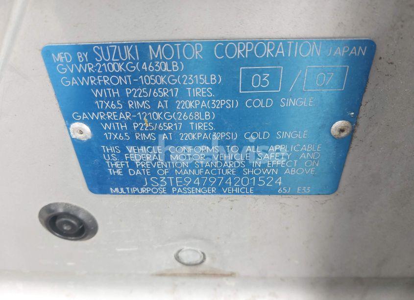 Photo 9 of 2007 Suzuki Grand VITARA LUXURY (VIN JS3TE947974201524)