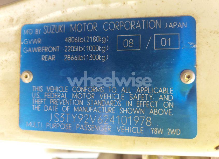 Photo 9 of 2002 Suzuki Xl-7 LIMITED/PLUS/STANDARD/TOURING (VIN JS3TY92V624101978)