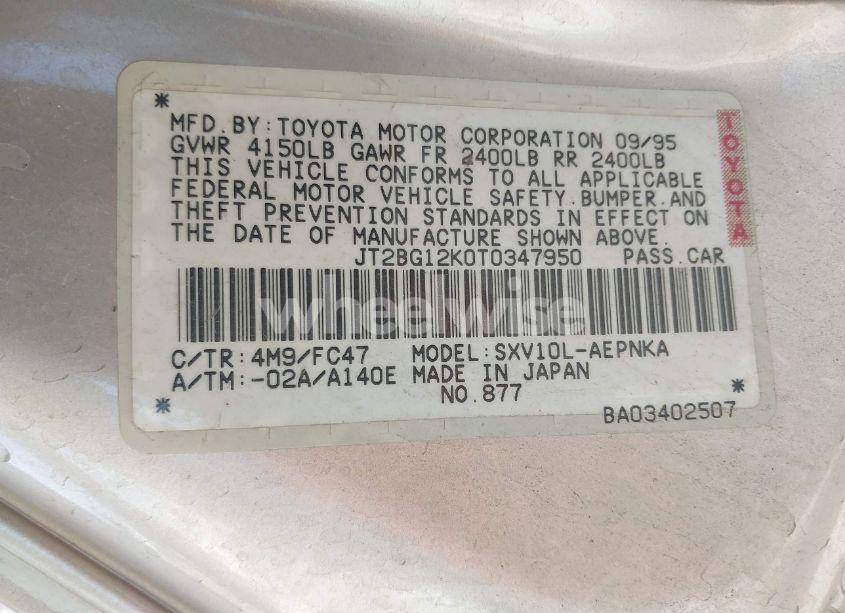 Photo 9 of 1996 Toyota Camry DX/LE/XLE (VIN JT2BG12K0T0347950)