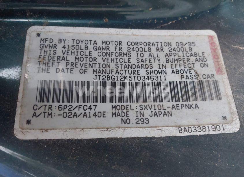 Photo 9 of 1996 Toyota Camry DX/LE/XLE (VIN JT2BG12K5T0346311)
