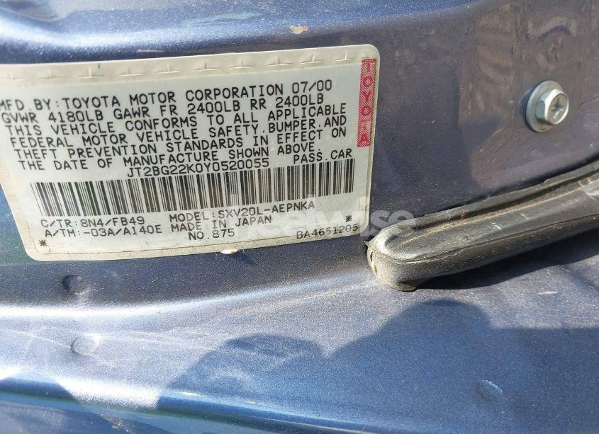 Photo 9 of 2000 Toyota Camry LE (VIN JT2BG22K0Y0520055)