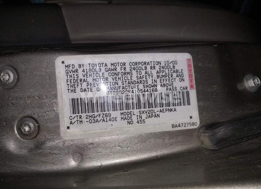 Photo 9 of 2001 Toyota Camry LE (VIN JT2BG22K410544168)