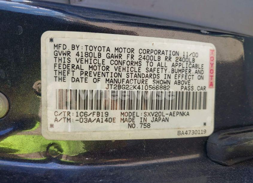 Photo 9 of 2001 Toyota Camry LE (VIN JT2BG22K410566882)