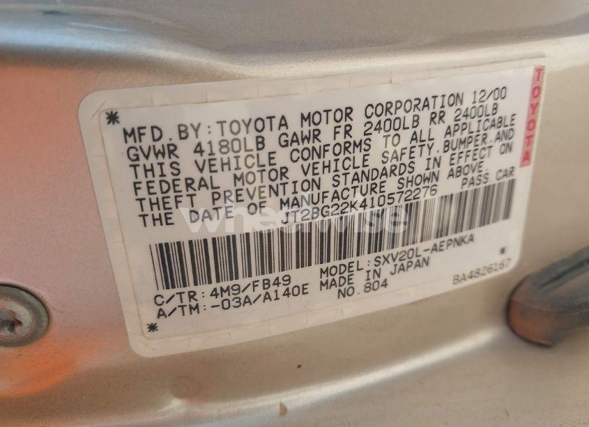 Photo 9 of 2001 Toyota Camry LE (VIN JT2BG22K410572276)