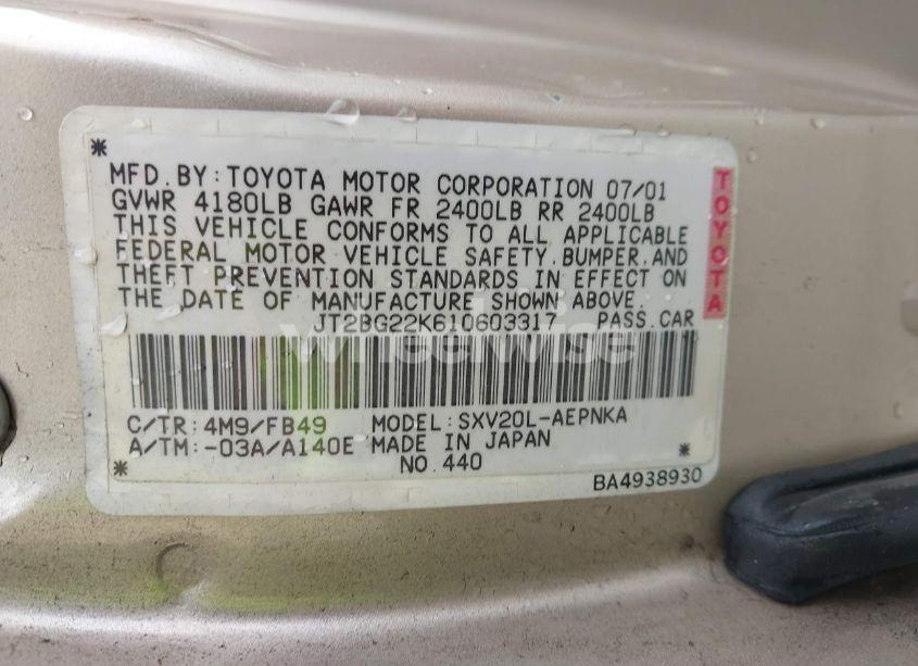 Photo 9 of 2001 Toyota Camry LE (VIN JT2BG22K610603317)