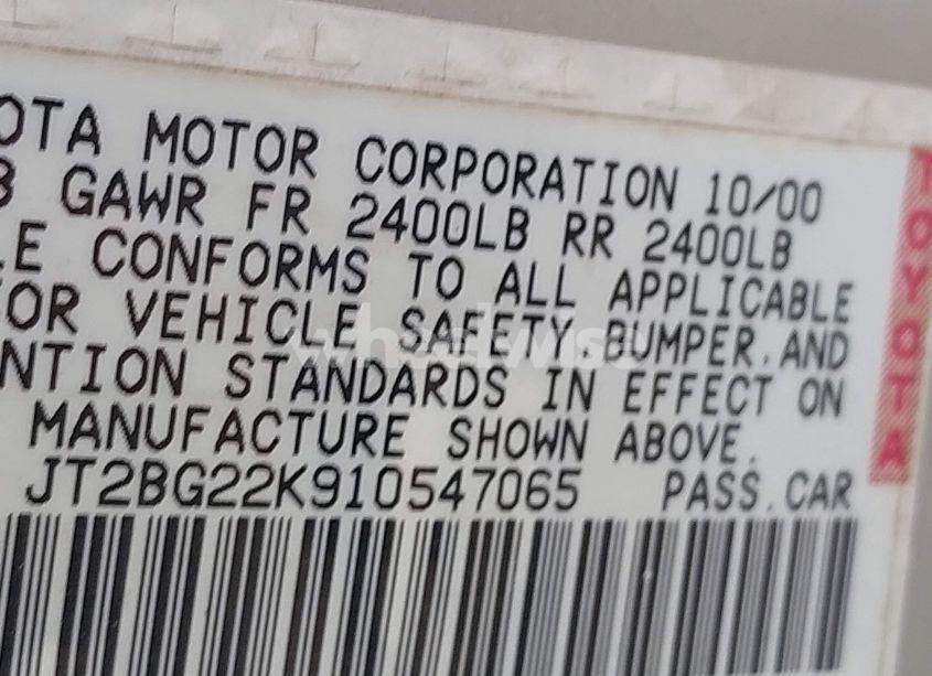Photo 12 of 2001 Toyota Camry LE (VIN JT2BG22K910547065)