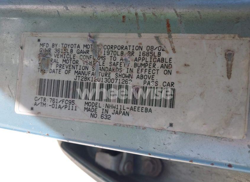 Photo 9 of 2003 Toyota Prius (VIN JT2BK12U130071262)