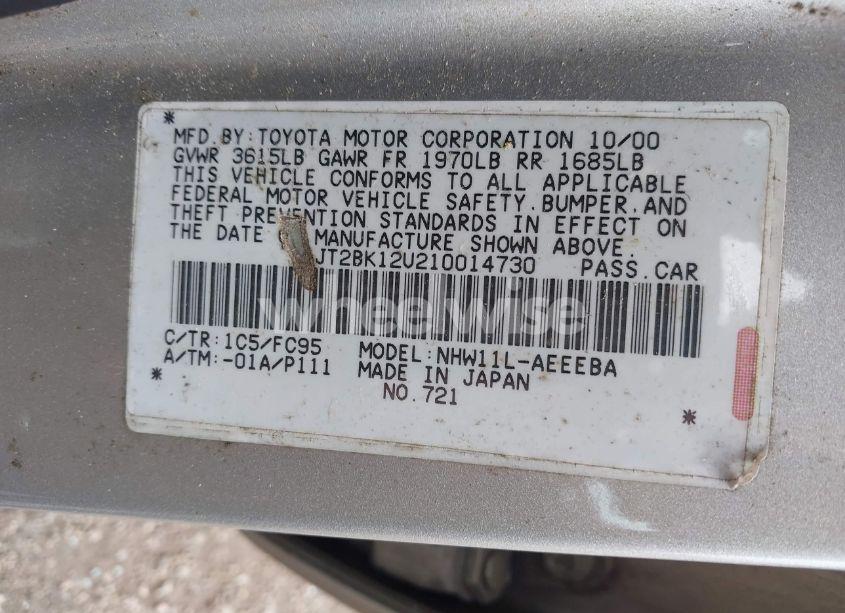 Photo 9 of 2001 Toyota Prius (VIN JT2BK12U210014730)