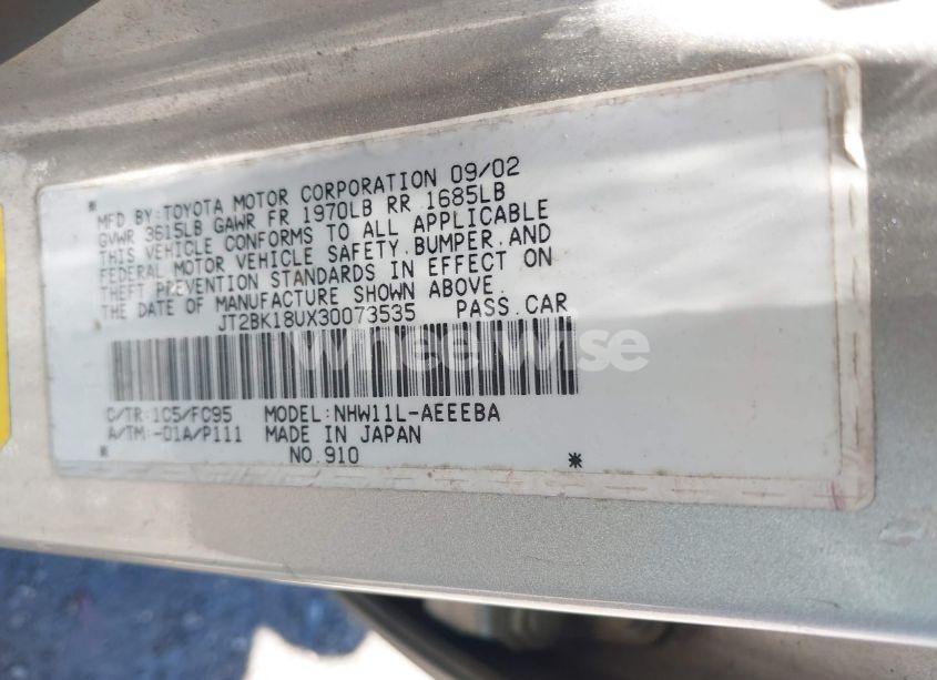 Photo 9 of 2003 Toyota Prius (VIN JT2BK18UX30073535)