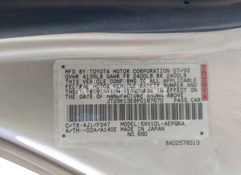 Photo 9 of 1993 Toyota Camry XLE (VIN JT2SK13E8P0187670)