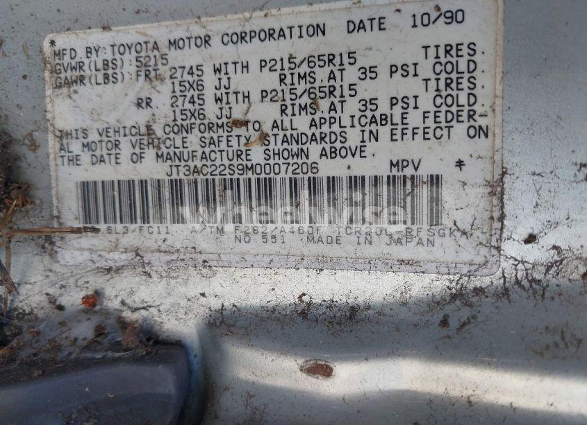 Photo 9 of 1991 Toyota Previa LE (VIN JT3AC22S9M0007206)