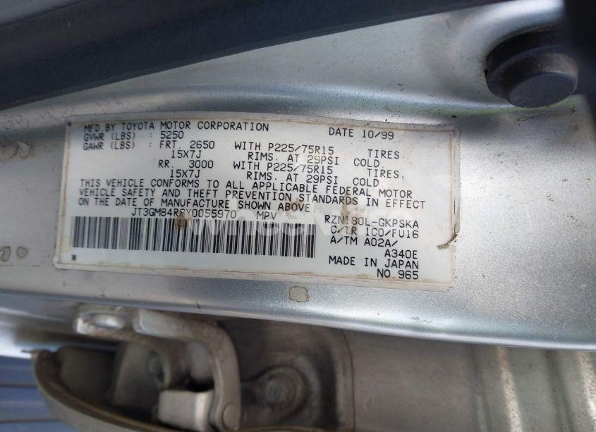 Photo 9 of 2000 Toyota 4runner (VIN JT3GM84R8Y0055970)