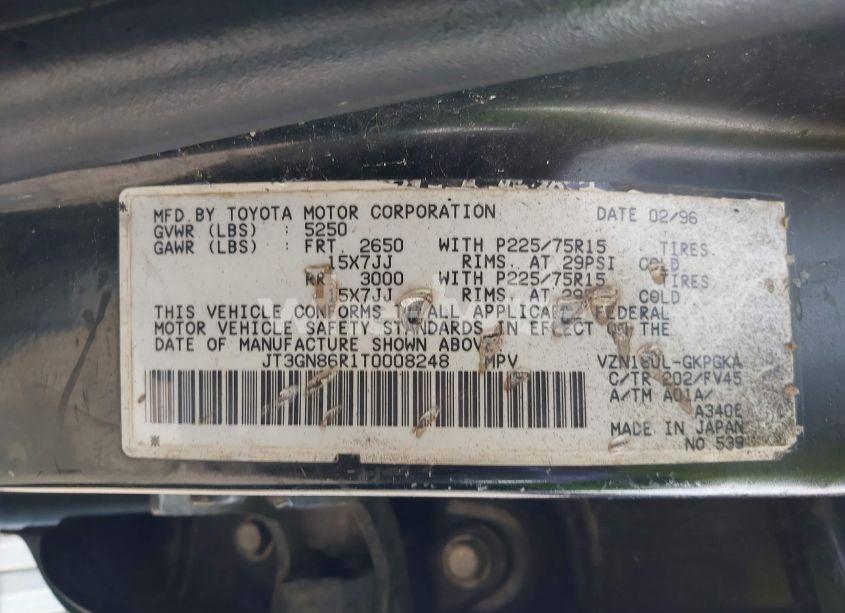 Photo 9 of 1996 Toyota 4runner SR5 (VIN JT3GN86R1T0008248)