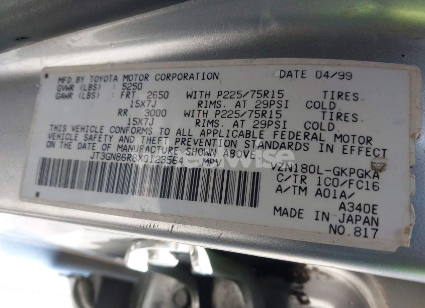 Photo 9 of 1999 Toyota 4runner SR5 V6 (VIN JT3GN86R8X0123564)