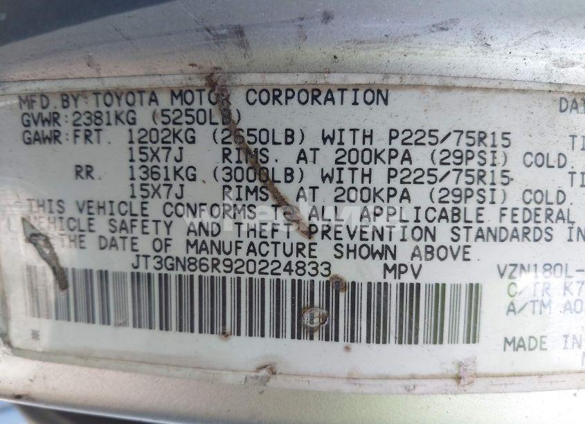 Photo 9 of 2002 Toyota 4runner SR5 V6 (VIN JT3GN86R920224833)