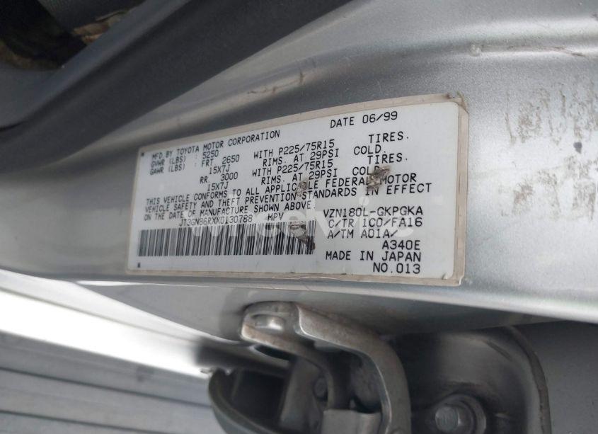 Photo 9 of 1999 Toyota 4runner SR5 V6 (VIN JT3GN86RXX0130788)