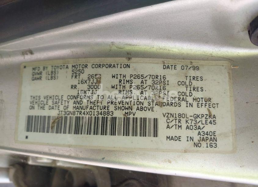 Photo 9 of 1999 Toyota 4runner LIMITED V6 (VIN JT3GN87R4X0134883)