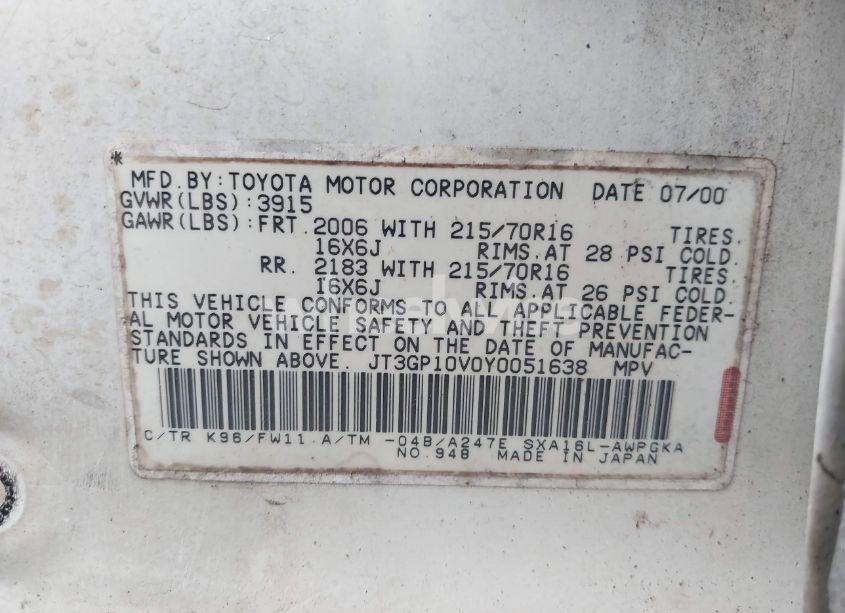 Photo 9 of 2000 Toyota Rav4 (VIN JT3GP10V0Y0051638)